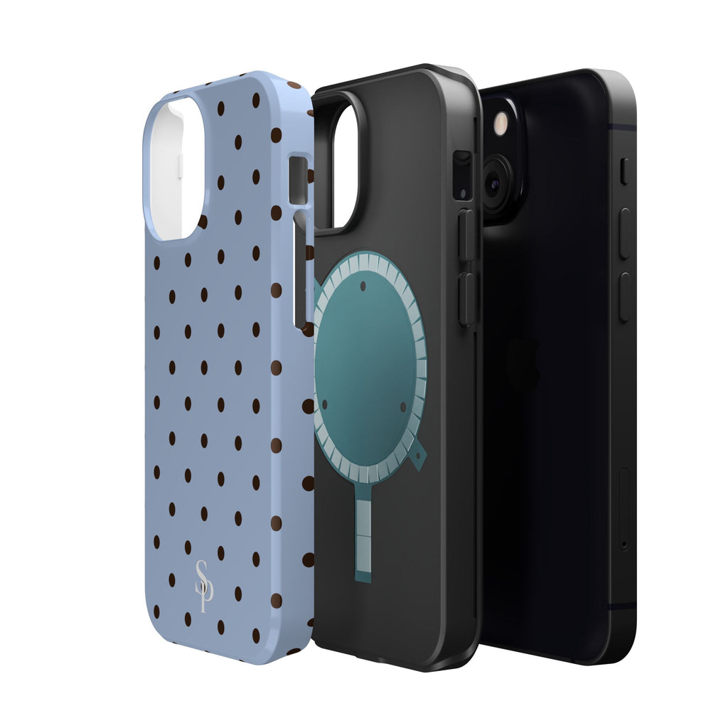 Blue Polka Dot Magnetic Impact Phone Case