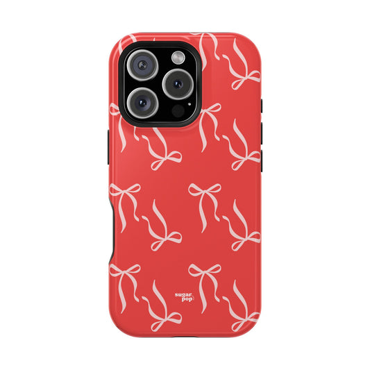 Festive Bow Impact-Resistant Phone Case - Perfect for Holidays and Gift Giving