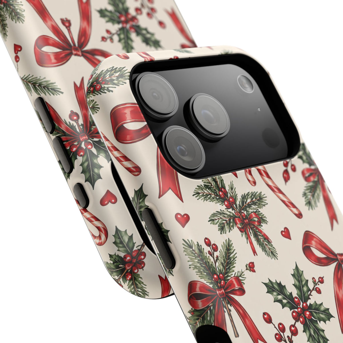 Christmas Candy Cane & Bow Magnetic Phone Case