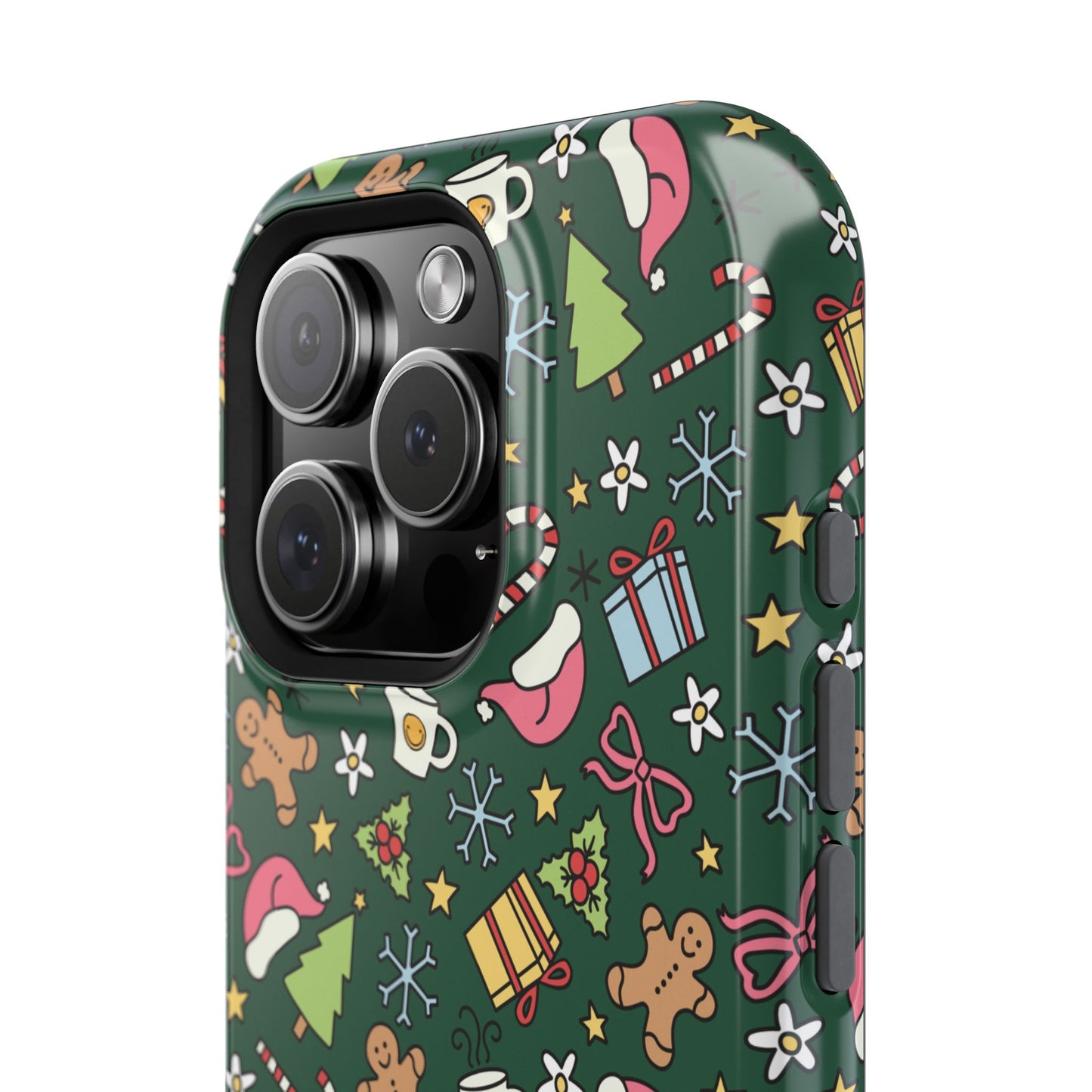 Green Festive Holiday Phone Case - Impact-Resistant Design for Christmas Cheer