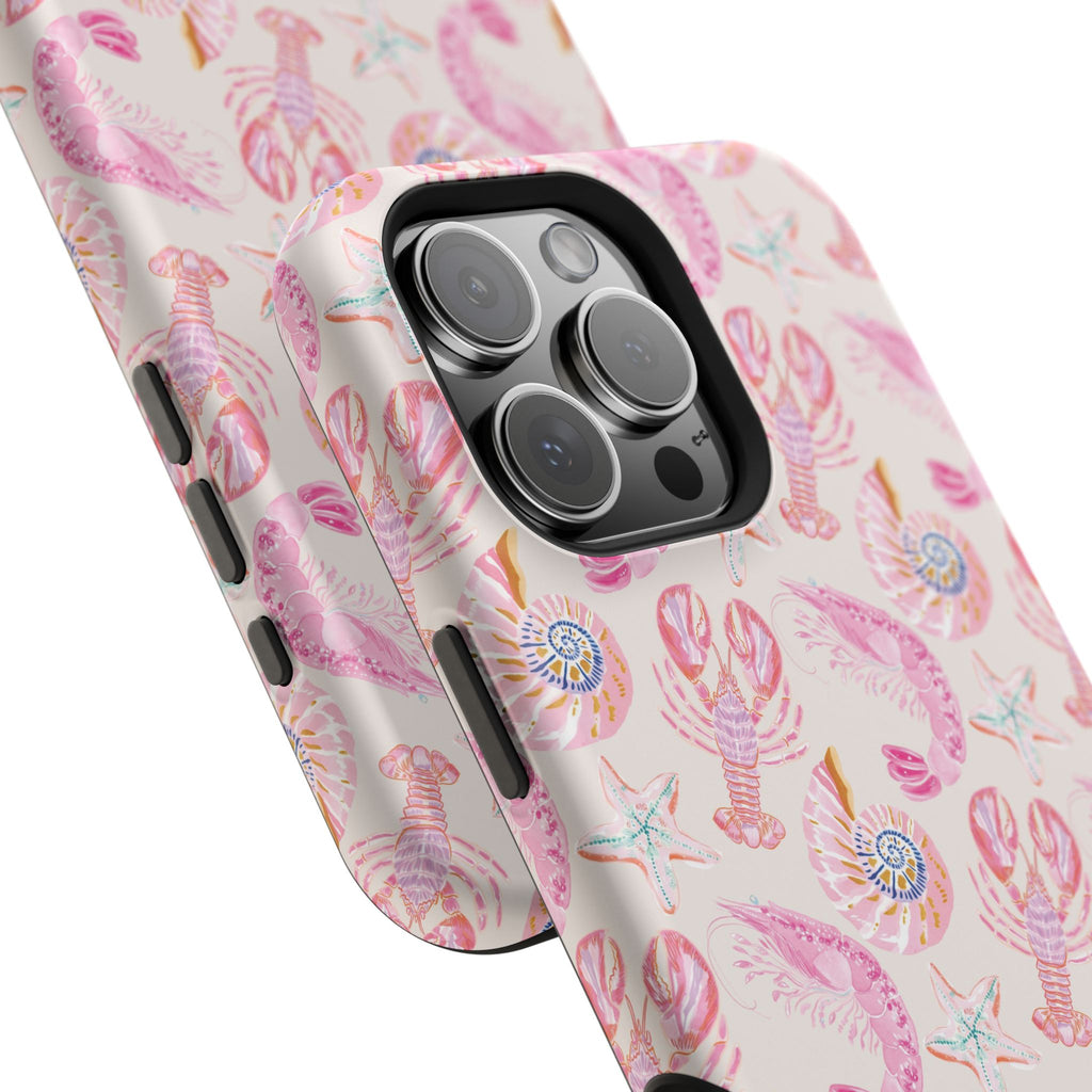 Pink Coastal Shell & Lobster Magnetic Impact-Resistant Phone Case