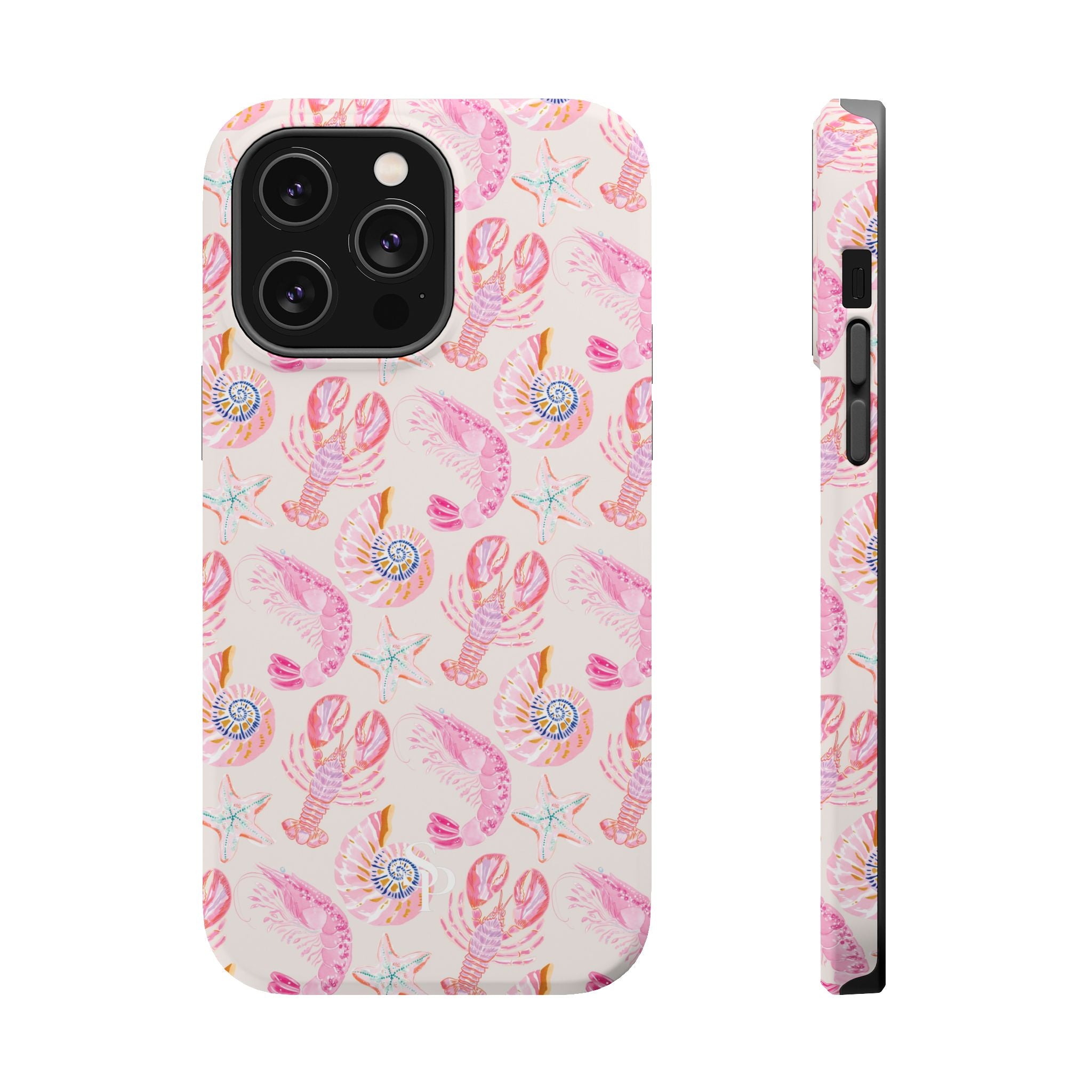 Pink Coastal Shell & Lobster Magnetic Impact-Resistant Phone Case