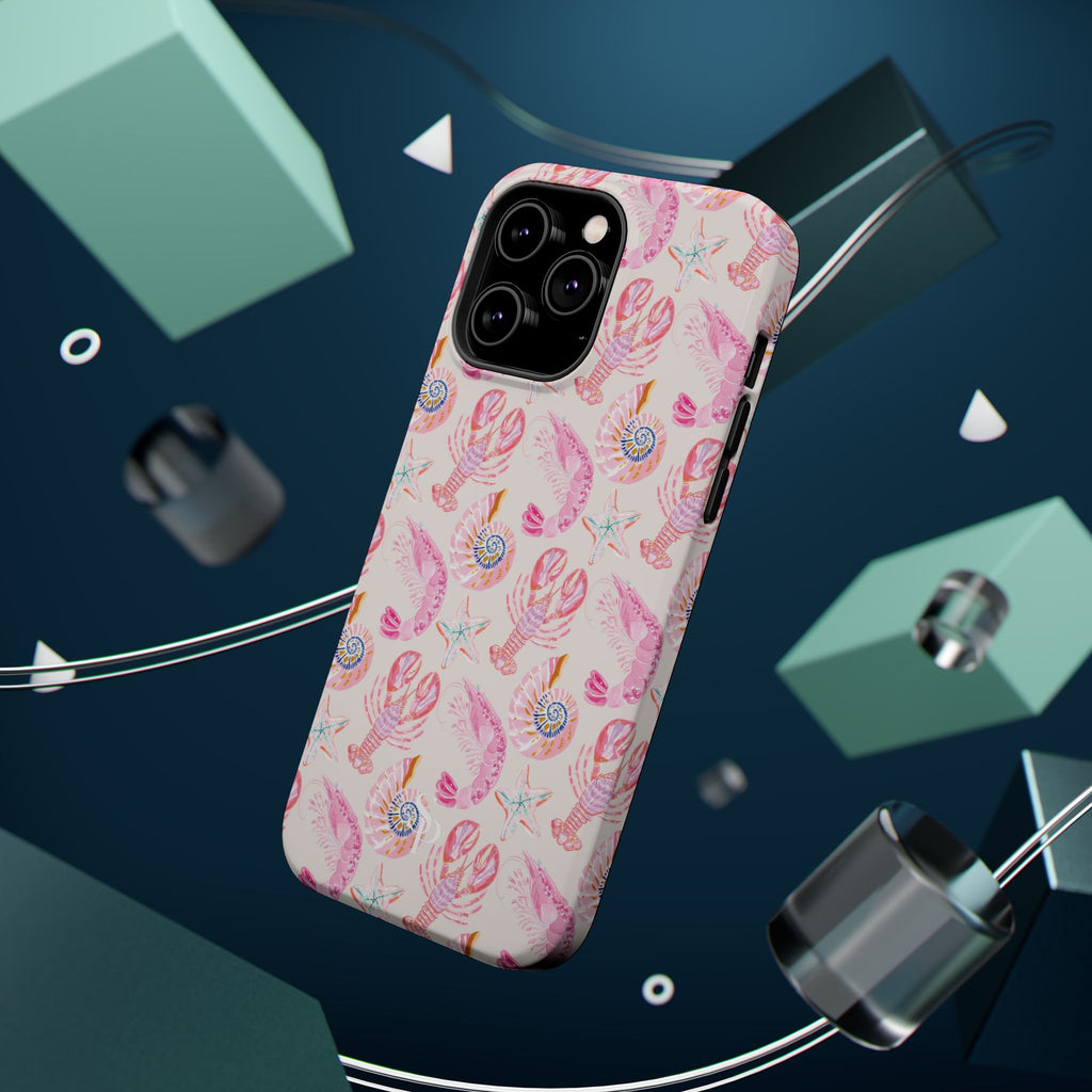 Pink Coastal Shell & Lobster Magnetic Impact-Resistant Phone Case