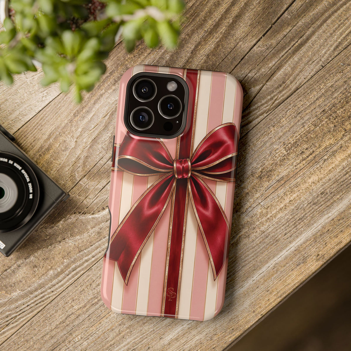 Red Bow Gift Wrap Magnetic Phone Case