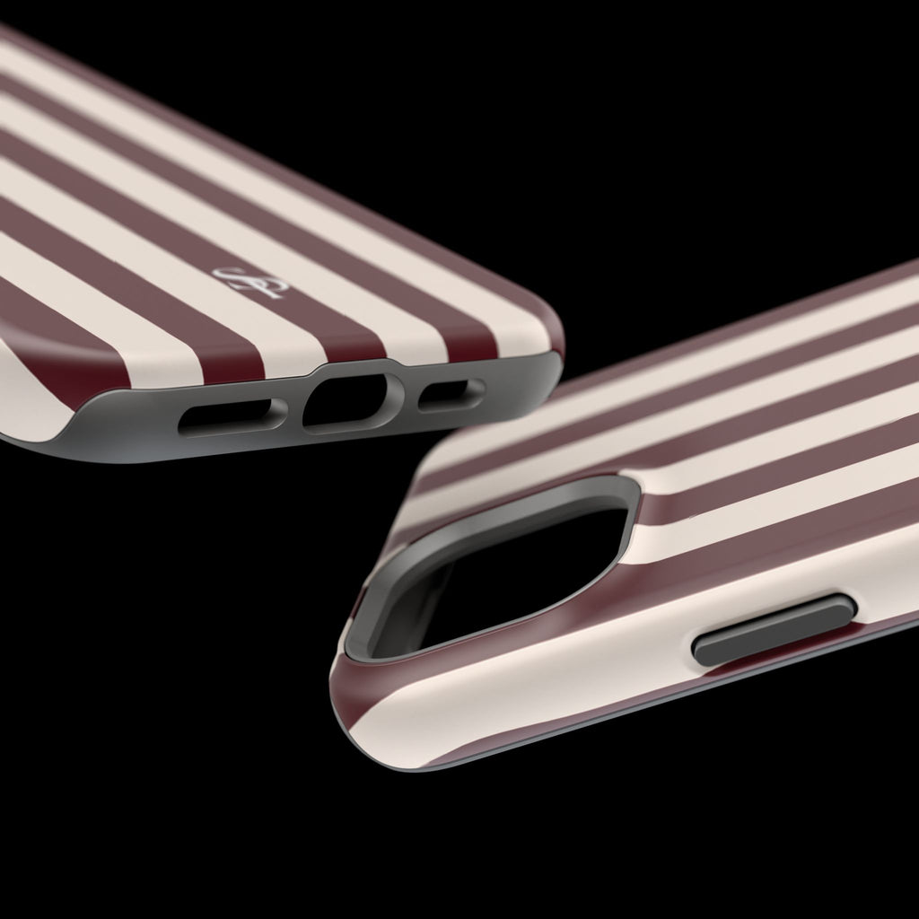 Burgundy Striped Magnetic Phone Case