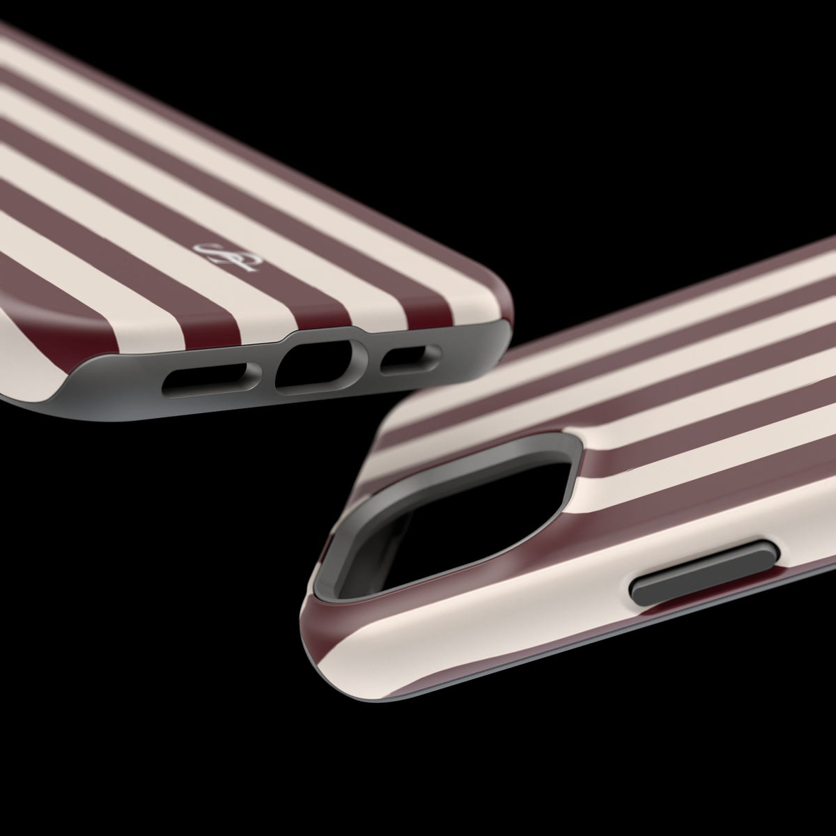 Burgundy Striped Magnetic Phone Case