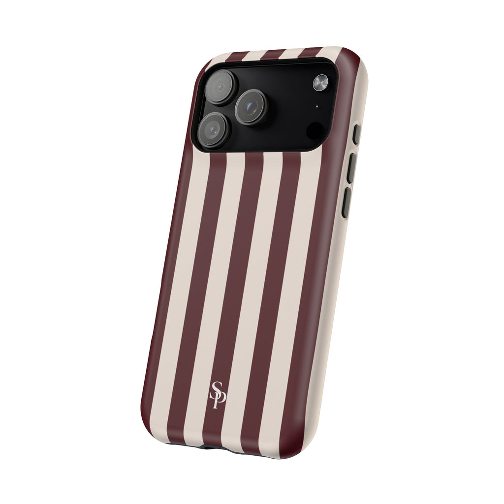 Burgundy Striped Magnetic Phone Case