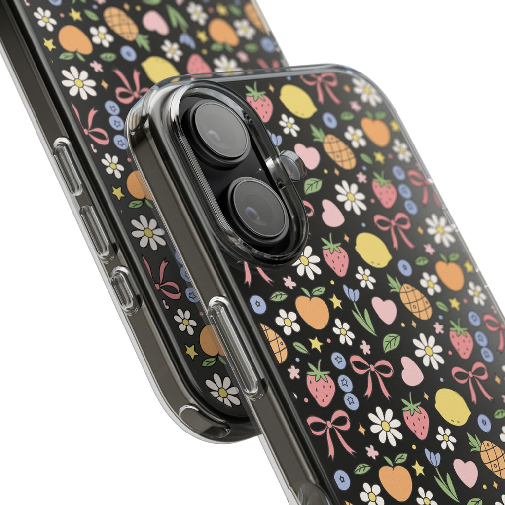 Fruit and Floral Pattern Clear Case
