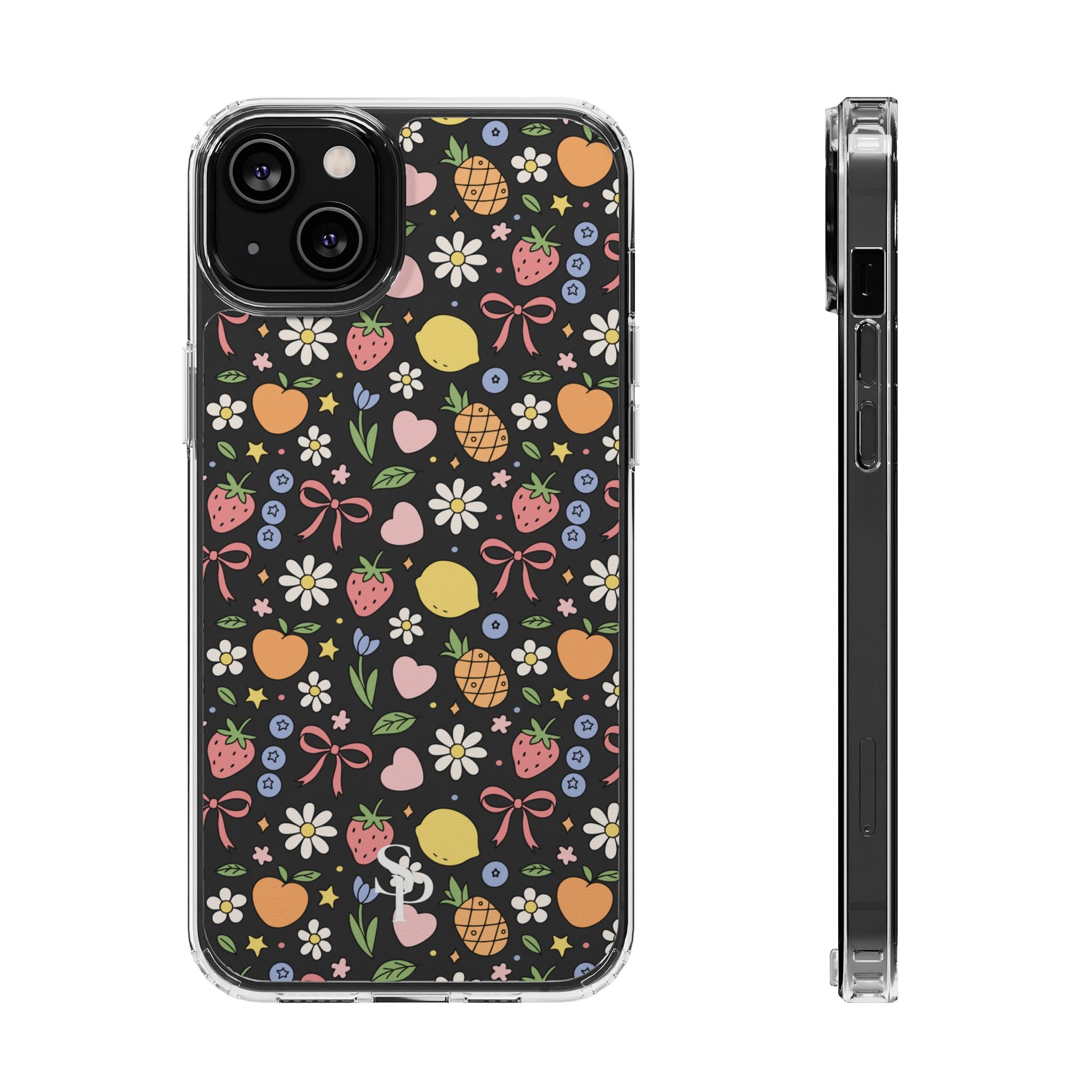 Fruit and Floral Pattern Clear Case