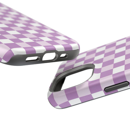 Purple Checkerboard Impact-Resistant Phone Case