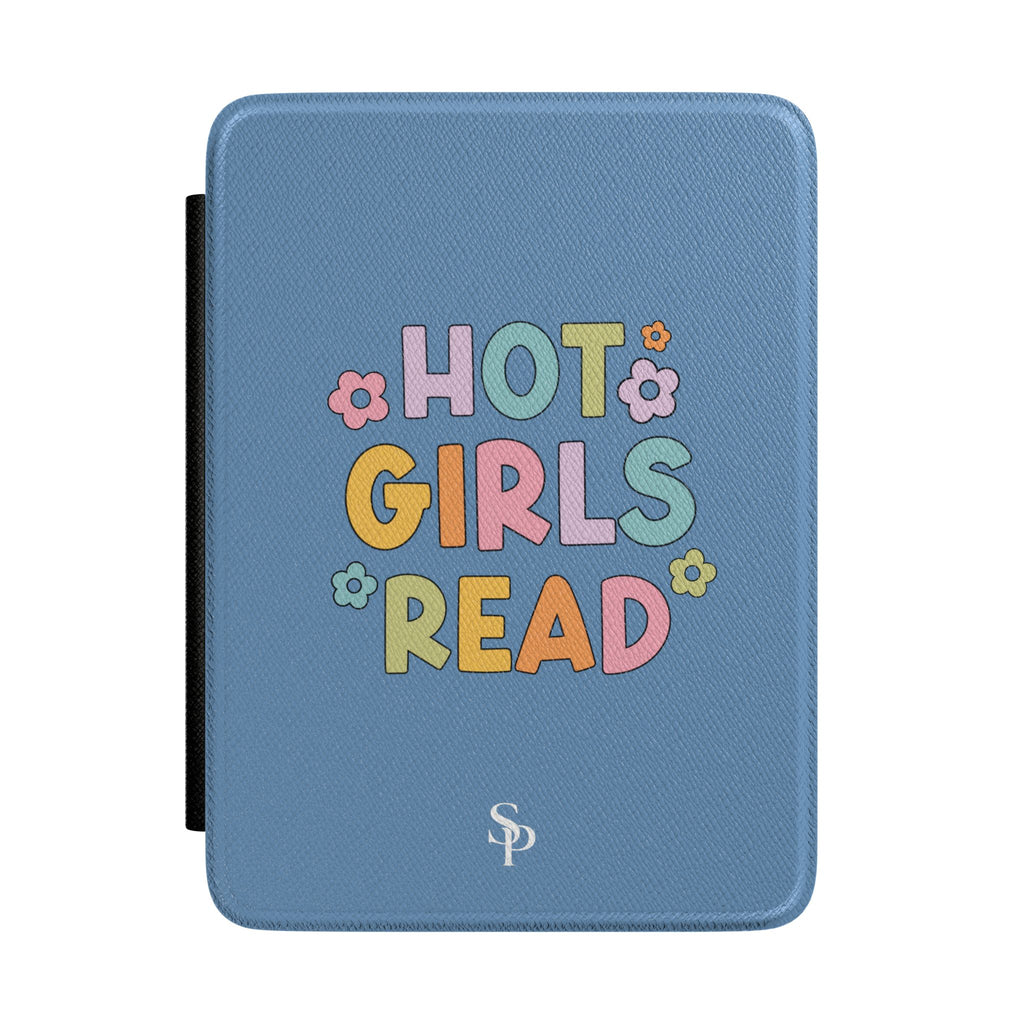 "Hot Girls Read" Kindle Case — Retro Floral E-Reader Cover