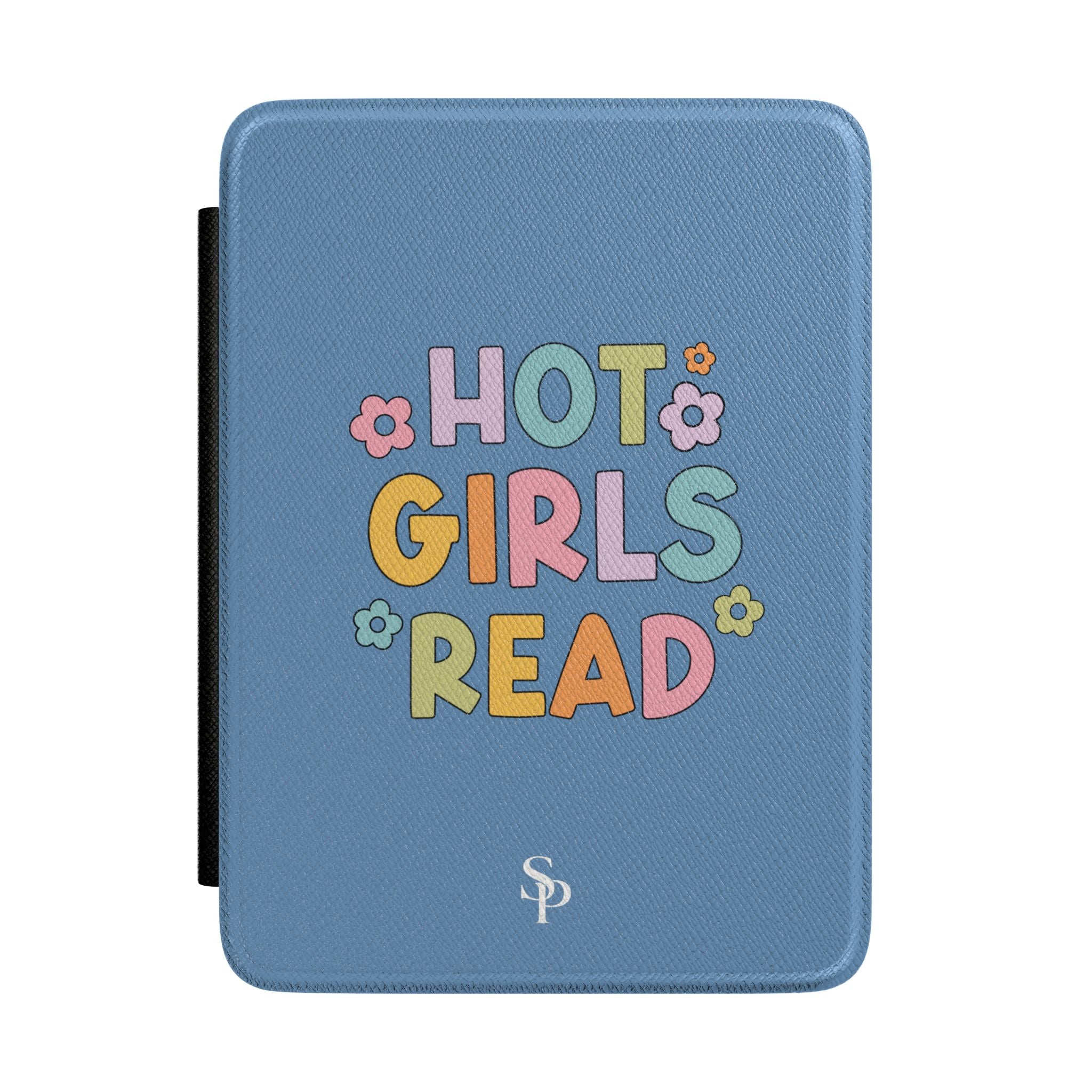 "Hot Girls Read" Kindle Case — Retro Floral E-Reader Cover