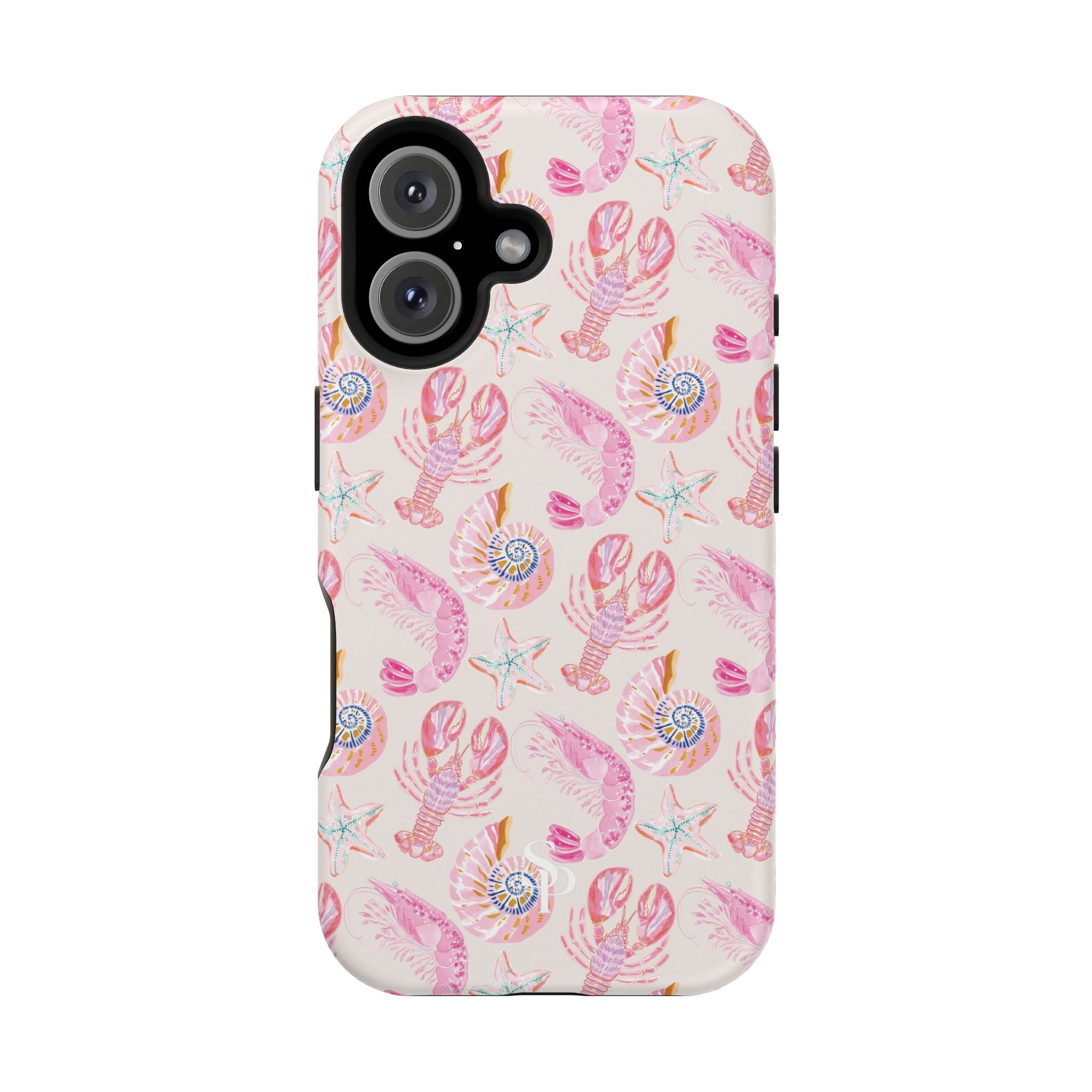 Pink Coastal Shell & Lobster Magnetic Impact-Resistant Phone Case