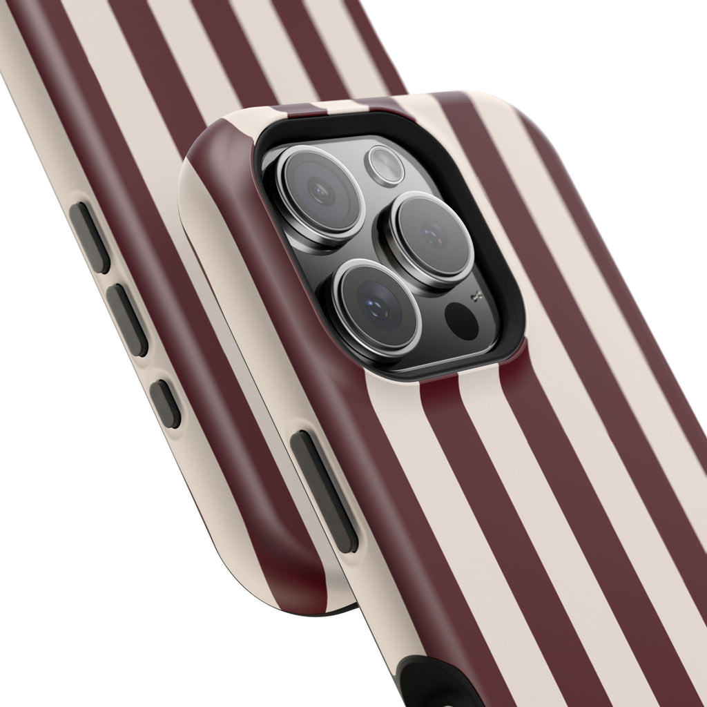 Burgundy Striped Magnetic Phone Case