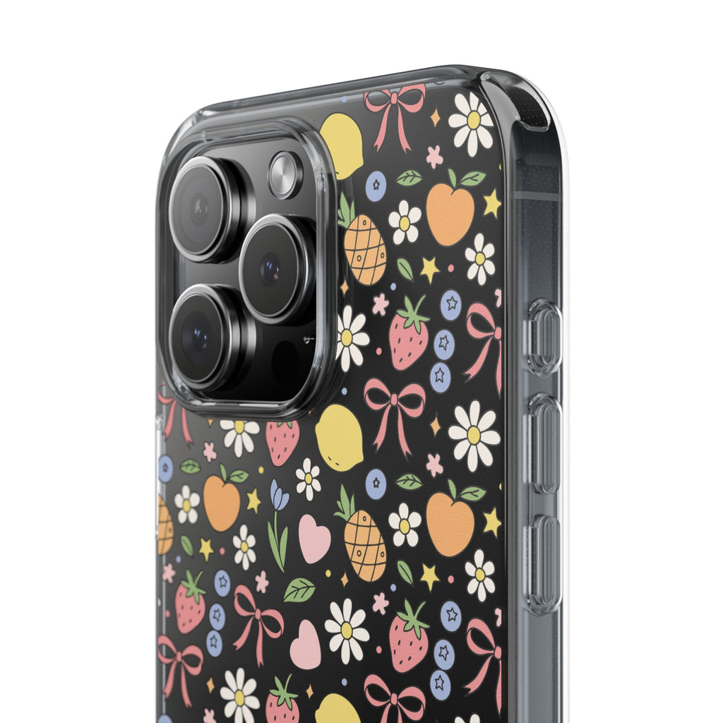 Fruit and Floral Pattern Clear Case