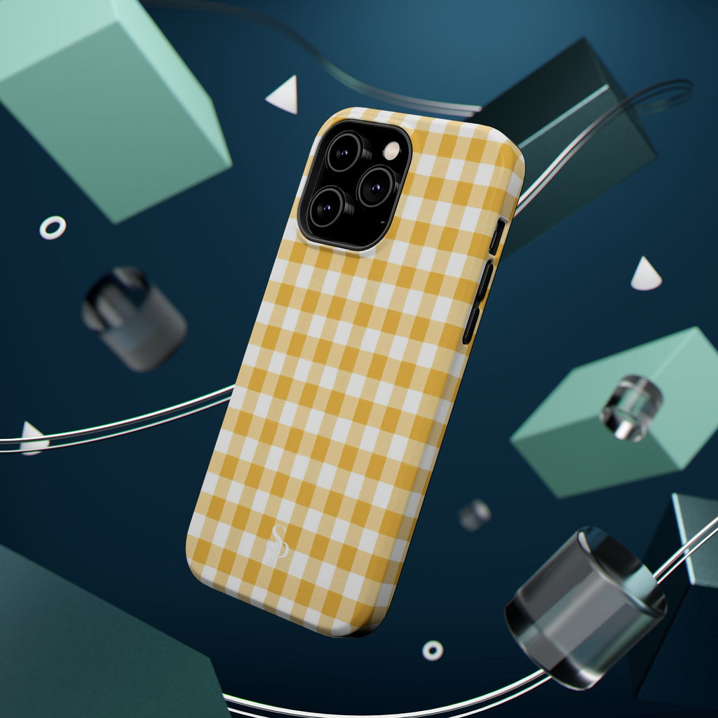 Yellow Gingham Magnetic Impact-Resistant Phone Case