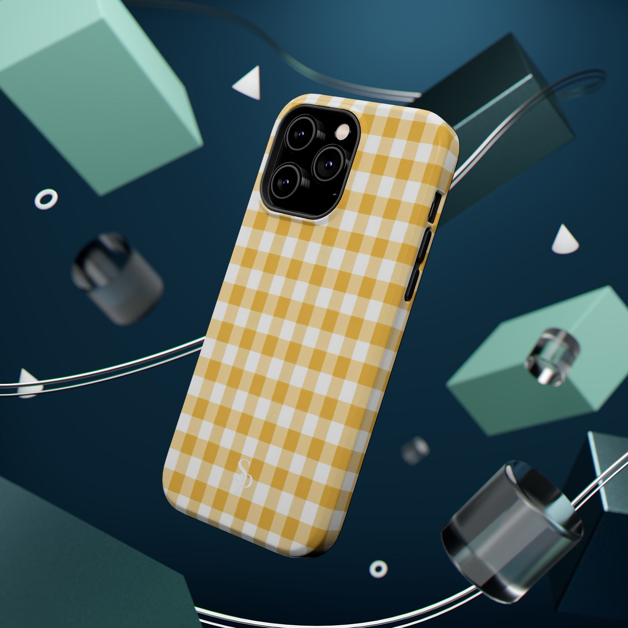 Yellow Gingham Magnetic Impact-Resistant Phone Case