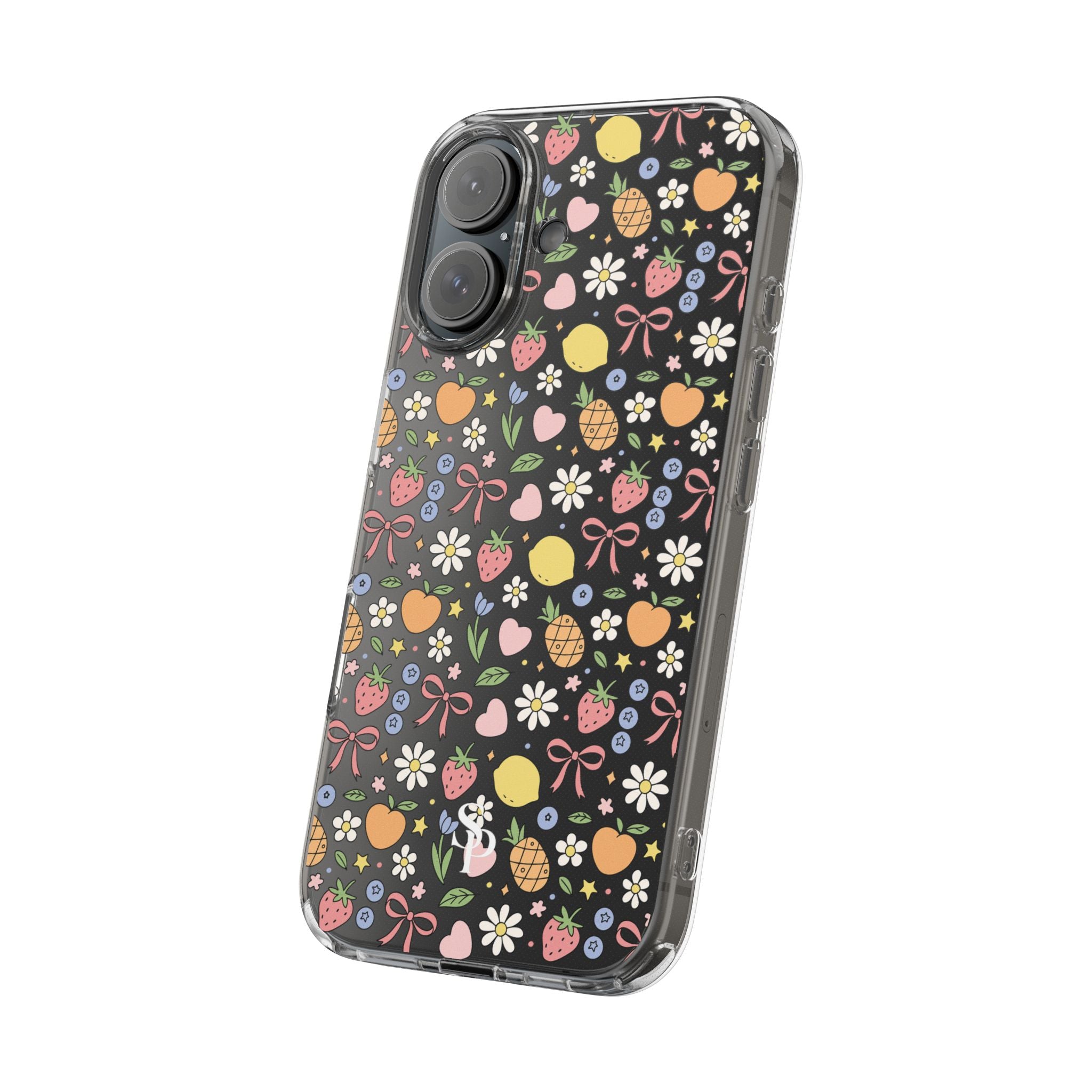 Fruit and Floral Pattern Clear Case