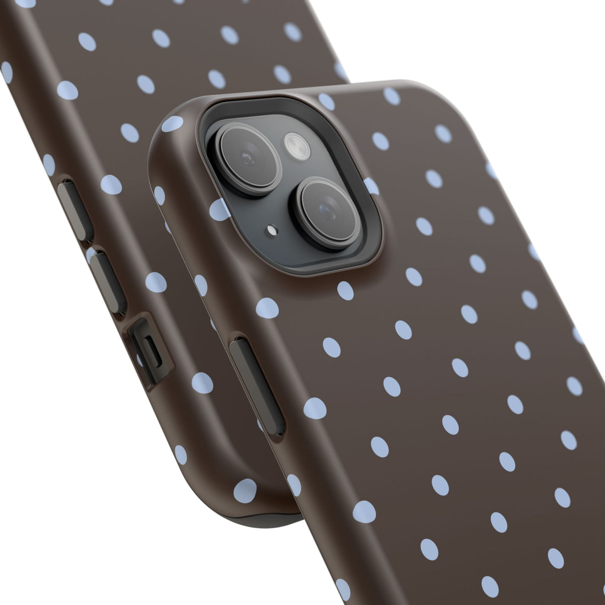 Brown & Light Blue Polka Dot Magnetic Phone Case