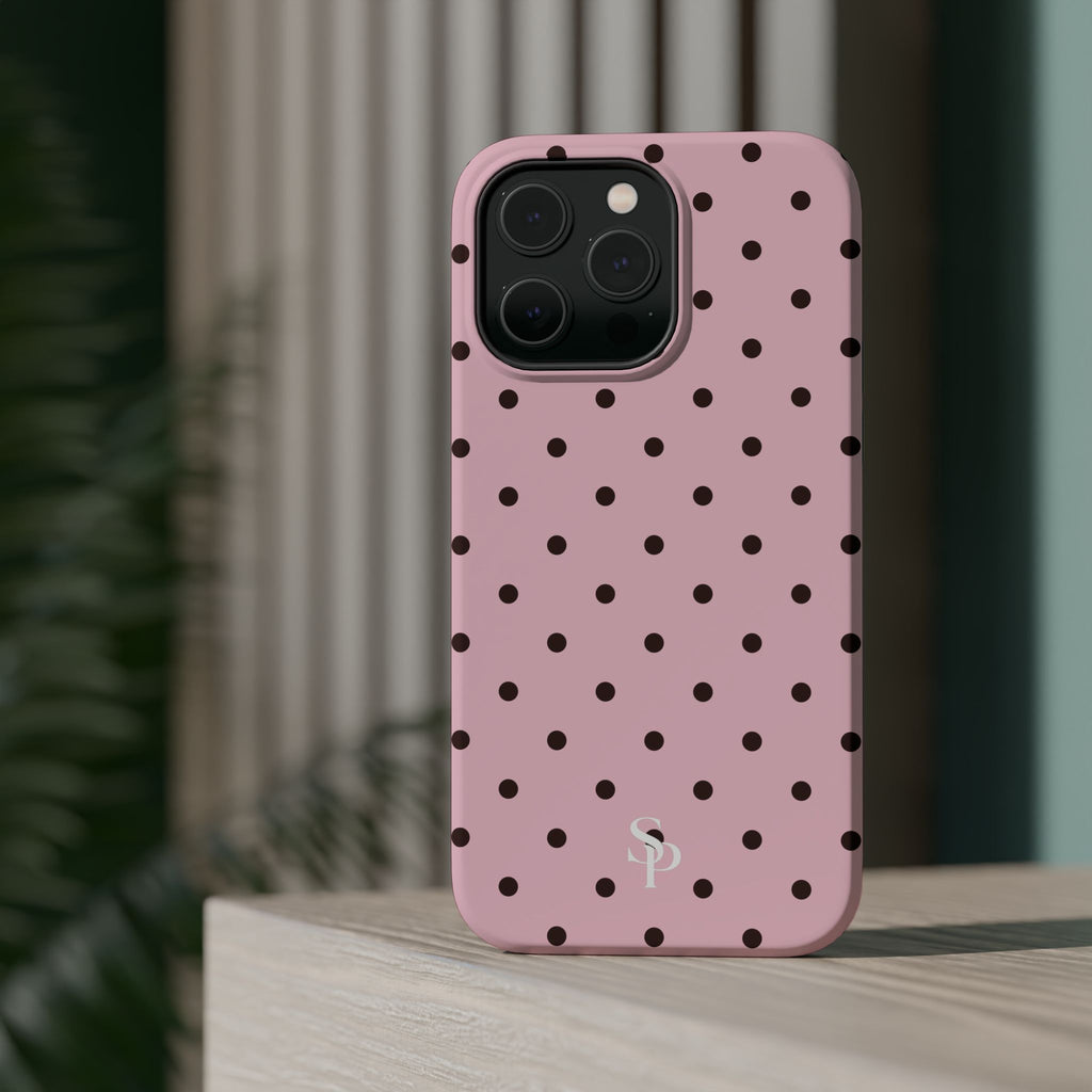 Pink Polka Dot Magnetic Impact Phone Case