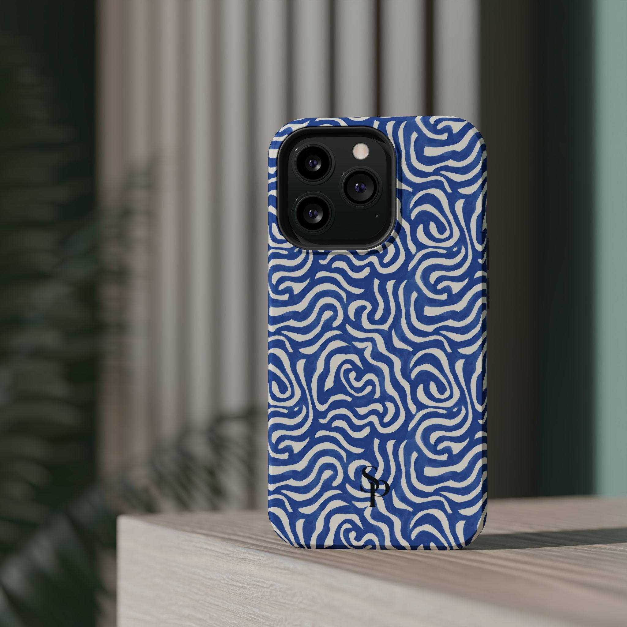 Blue Abstract Swirl Magnetic Impact Phone Case