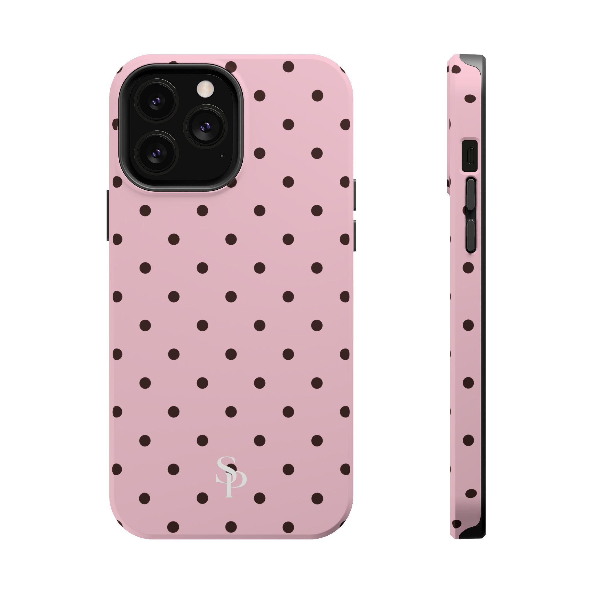 Pink Polka Dot Magnetic Impact Phone Case