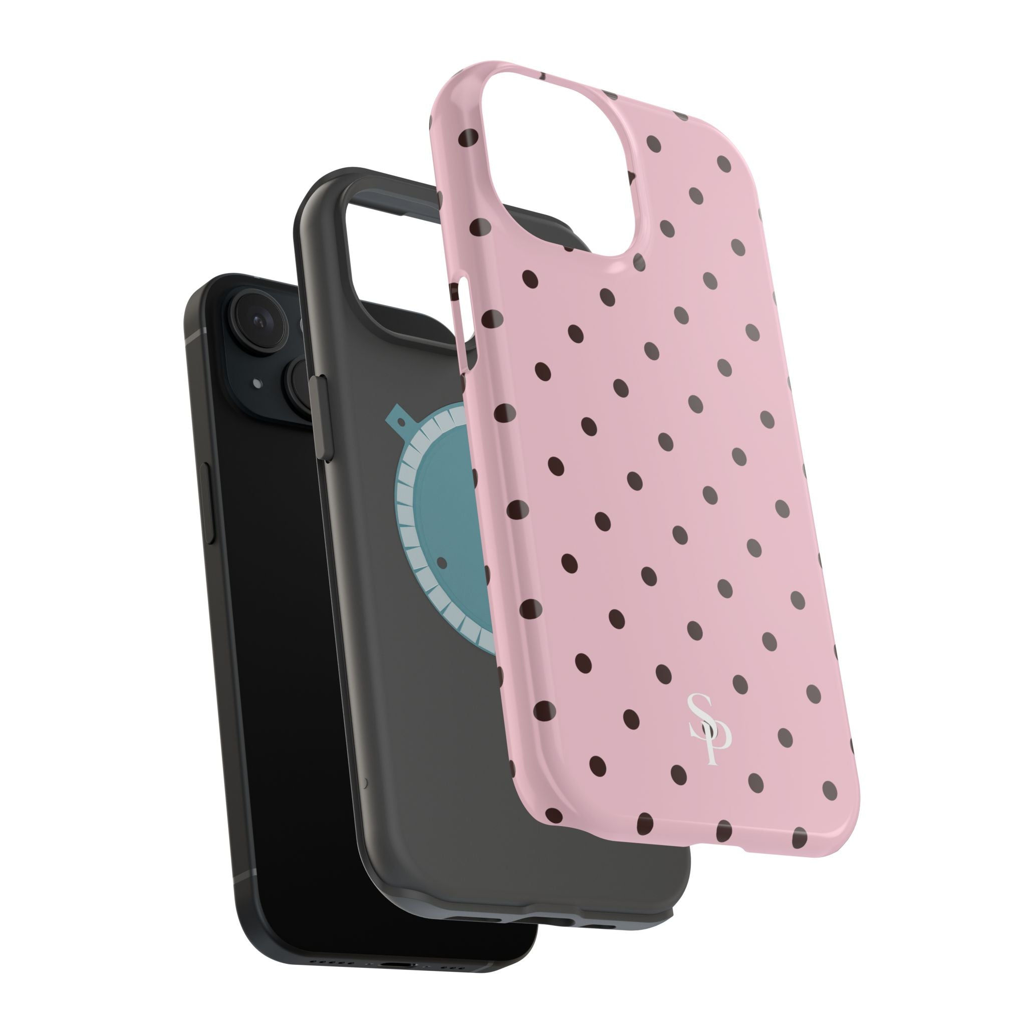 Pink Polka Dot Magnetic Impact Phone Case