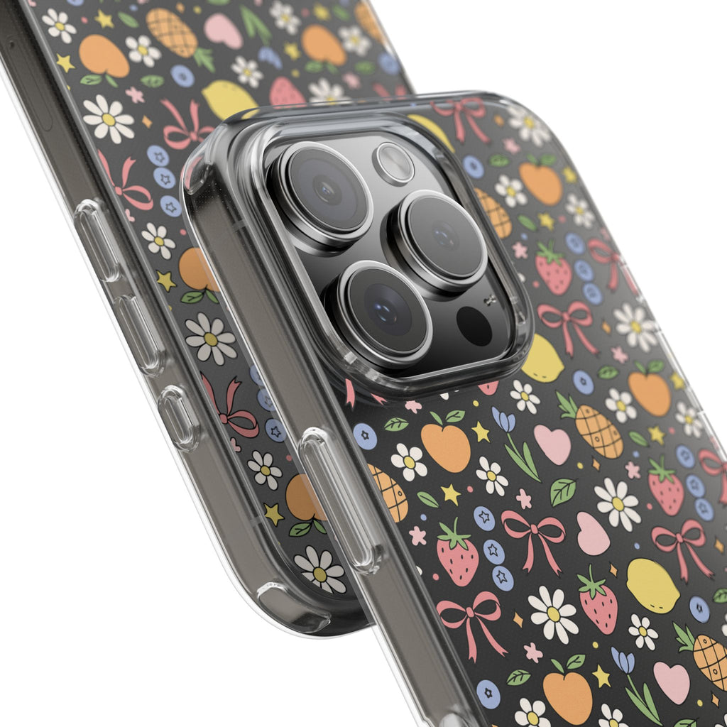 Fruit and Floral Pattern Clear Case