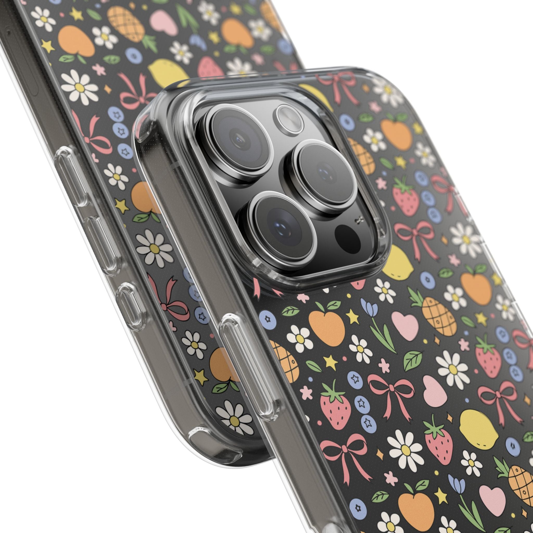 Fruit and Floral Pattern Clear Case