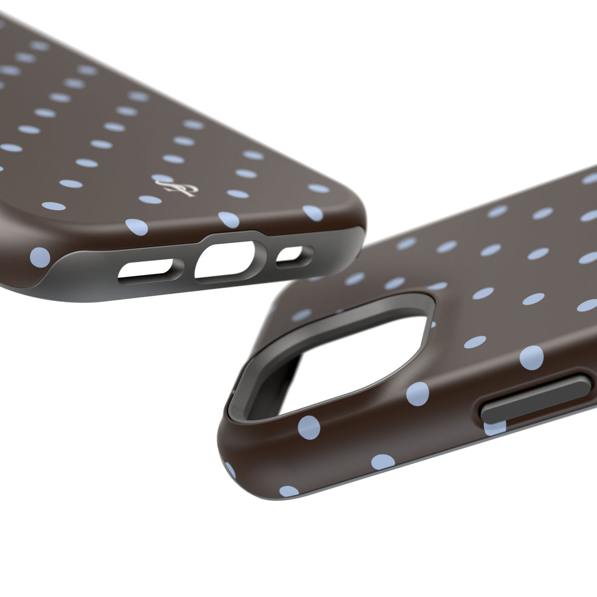 Brown & Light Blue Polka Dot Magnetic Phone Case