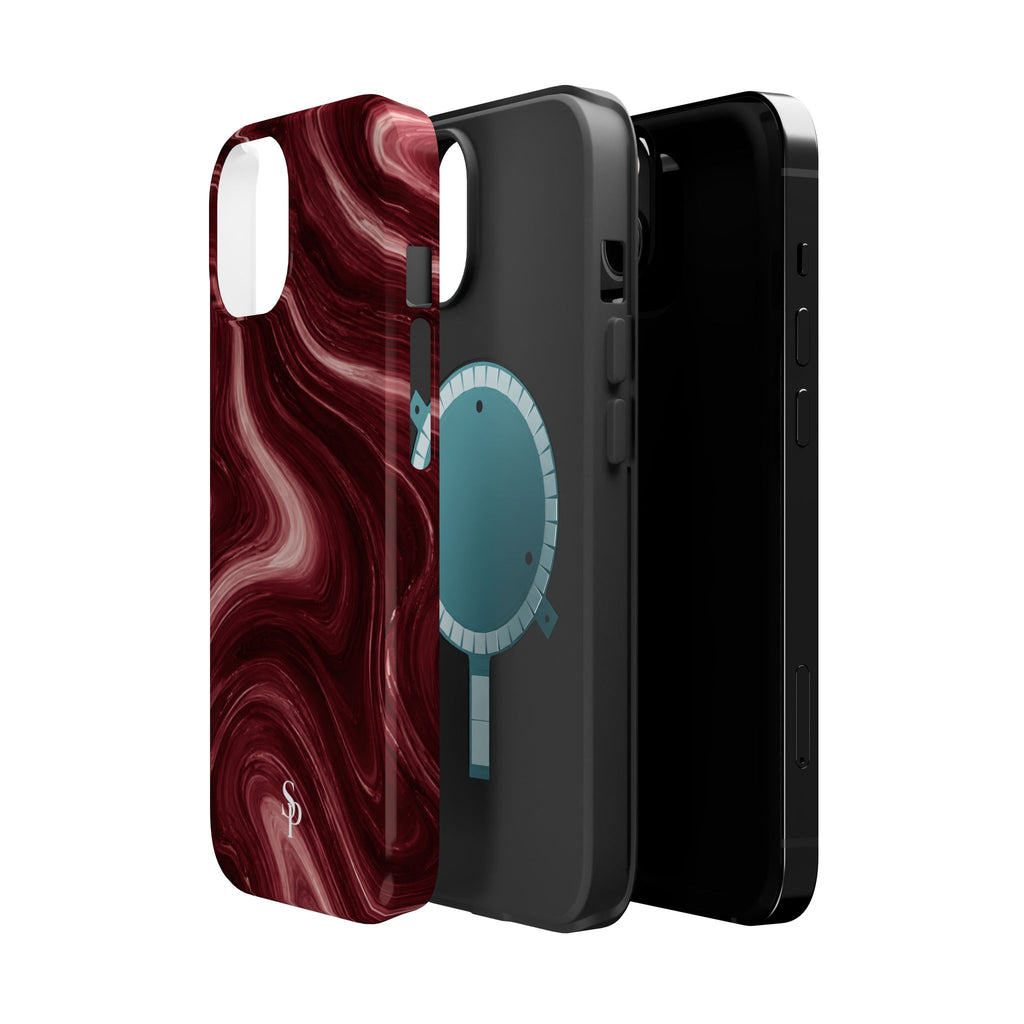 Burgundy Marble Magnetic Phone Case