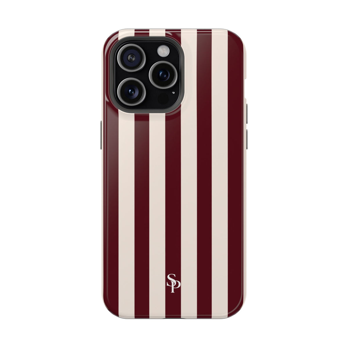 Burgundy Striped Magnetic Phone Case