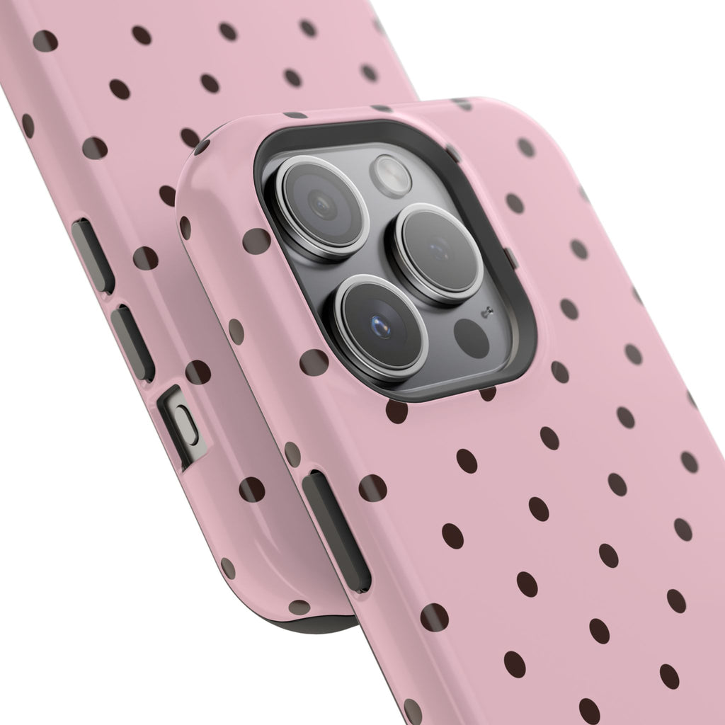 Pink Polka Dot Magnetic Impact Phone Case