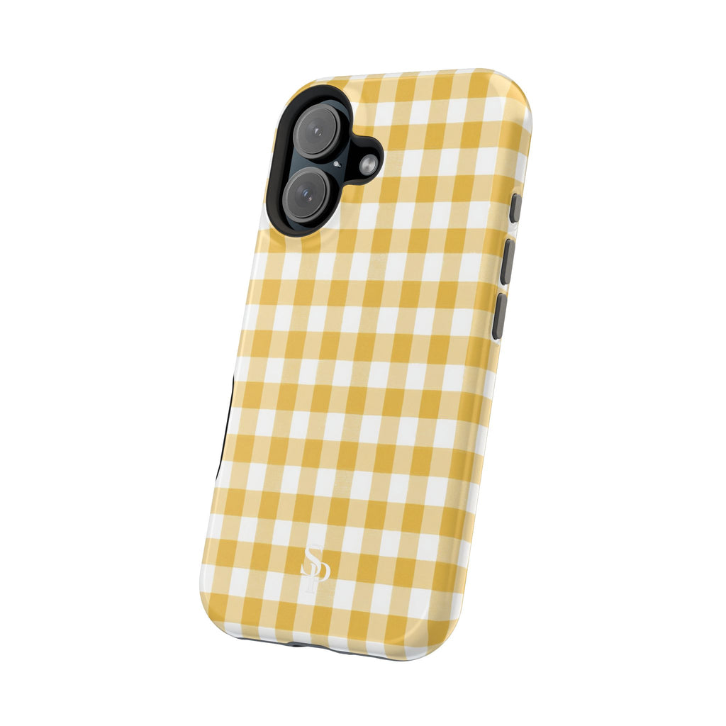 Yellow Gingham Magnetic Impact-Resistant Phone Case