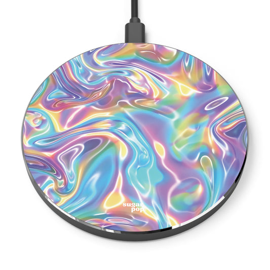 Holographic Wireless Charger - Fast Charging Pad with Iridescent Design