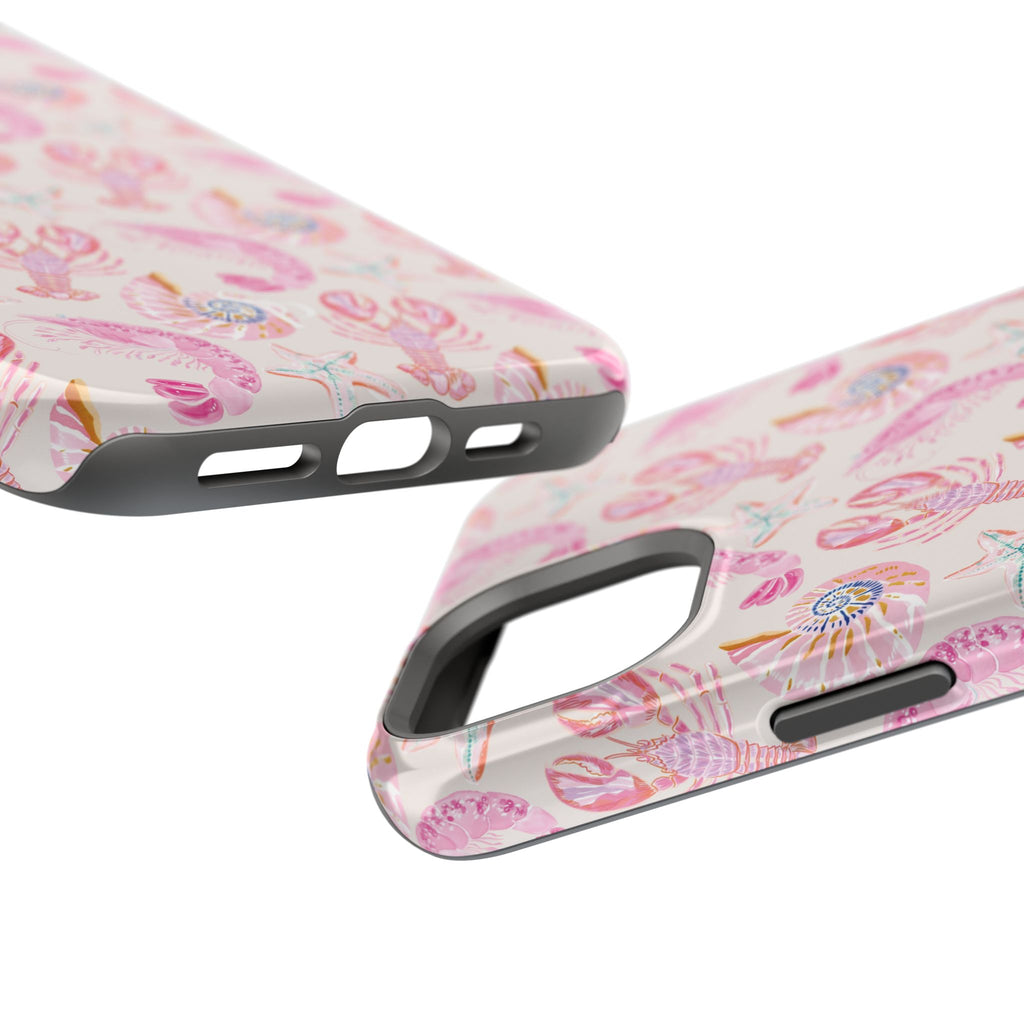 Pink Coastal Shell & Lobster Magnetic Impact-Resistant Phone Case