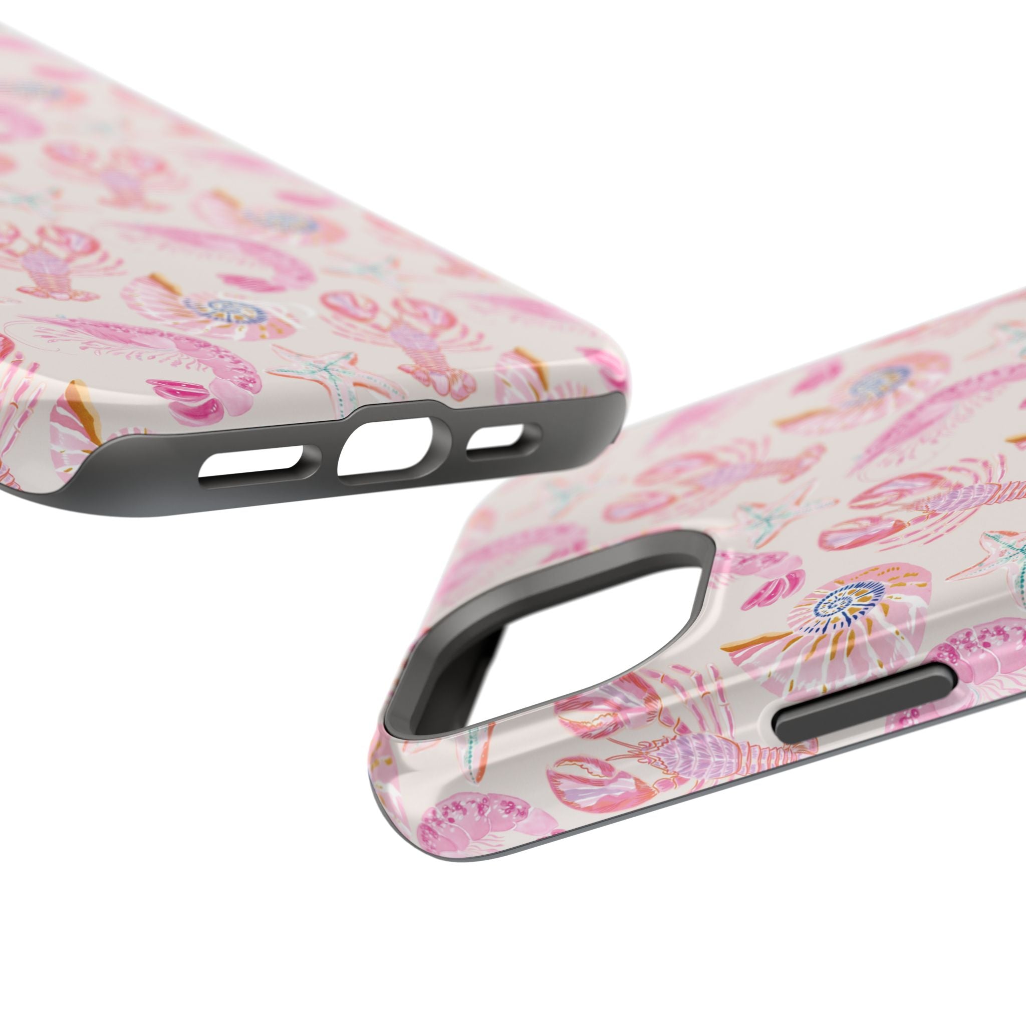 Pink Coastal Shell & Lobster Magnetic Impact-Resistant Phone Case