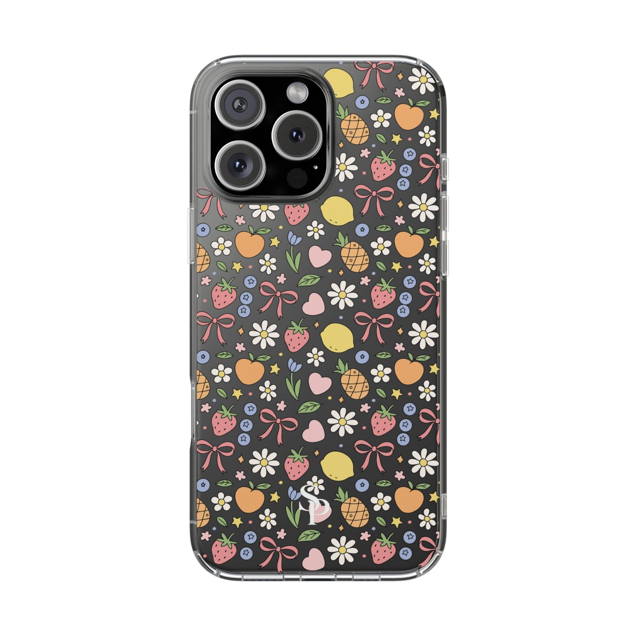 Fruit and Floral Pattern Clear Case