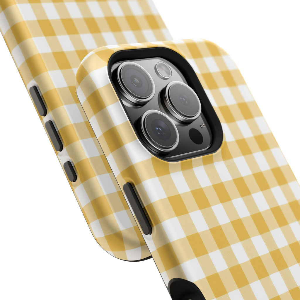 Yellow Gingham Magnetic Impact-Resistant Phone Case