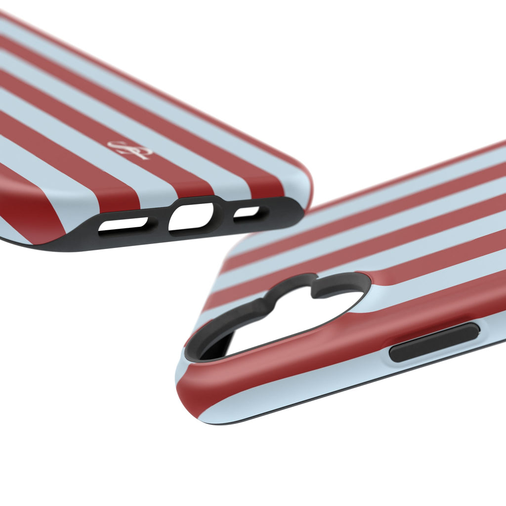 Red & Light Blue Vertical Stripe Magnetic Impact-Resistant Phone Case