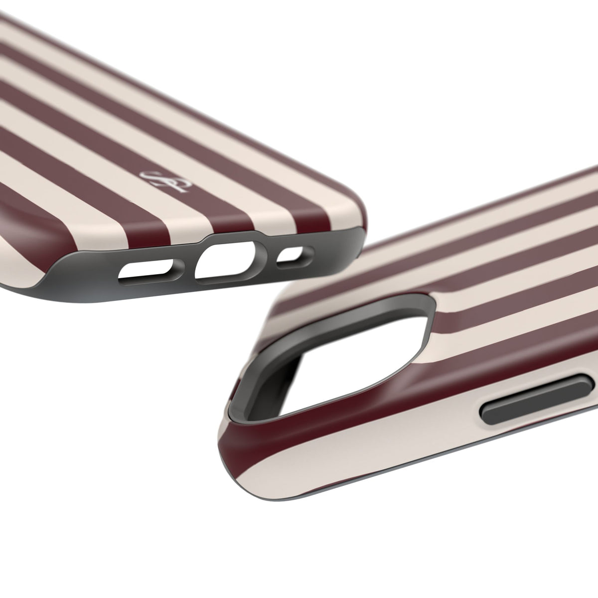 Burgundy Striped Magnetic Phone Case