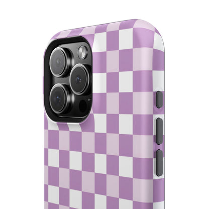 Purple Checkerboard Impact-Resistant Phone Case