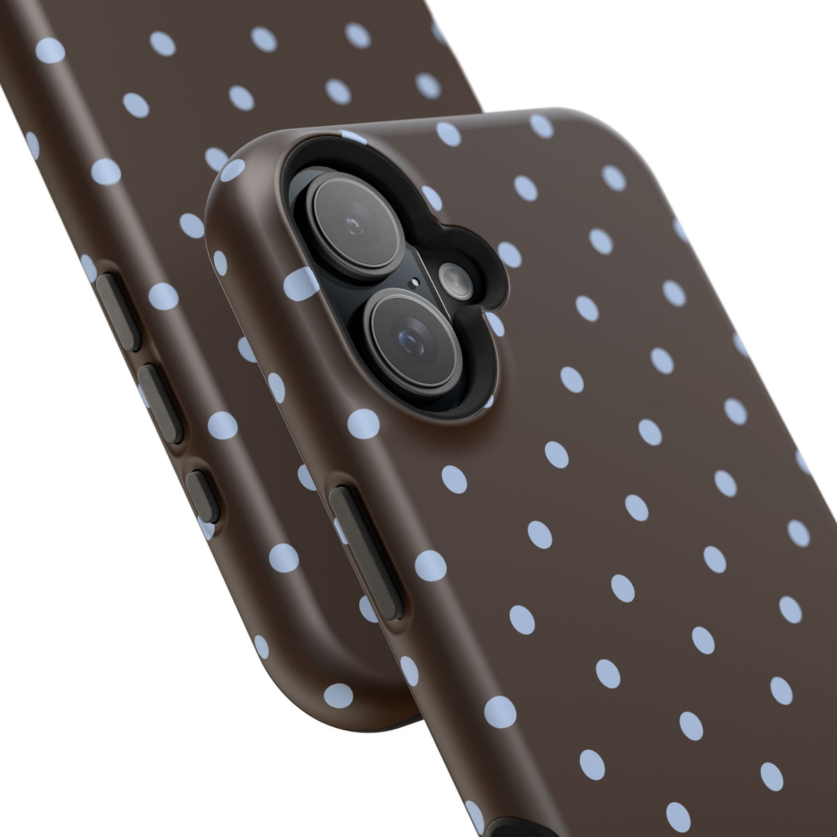 Brown & Light Blue Polka Dot Magnetic Phone Case