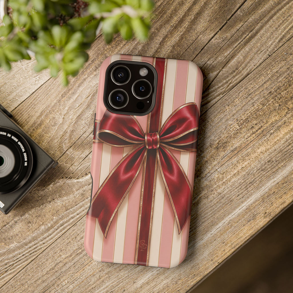 Red Bow Gift Wrap Magnetic Phone Case