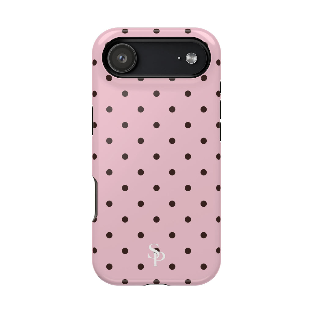 Pink Polka Dot Magnetic Impact Phone Case