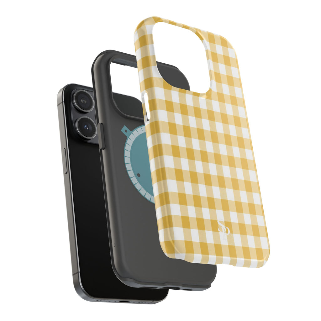 Yellow Gingham Magnetic Impact-Resistant Phone Case