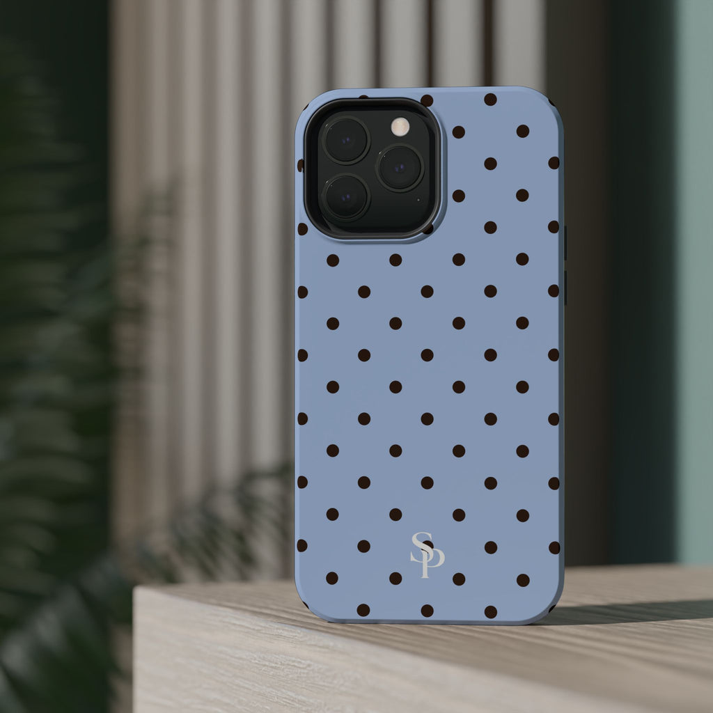 Blue Polka Dot Magnetic Impact Phone Case
