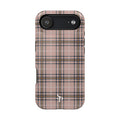Pink Plaid Magnetic Impact-Resistant Phone Case