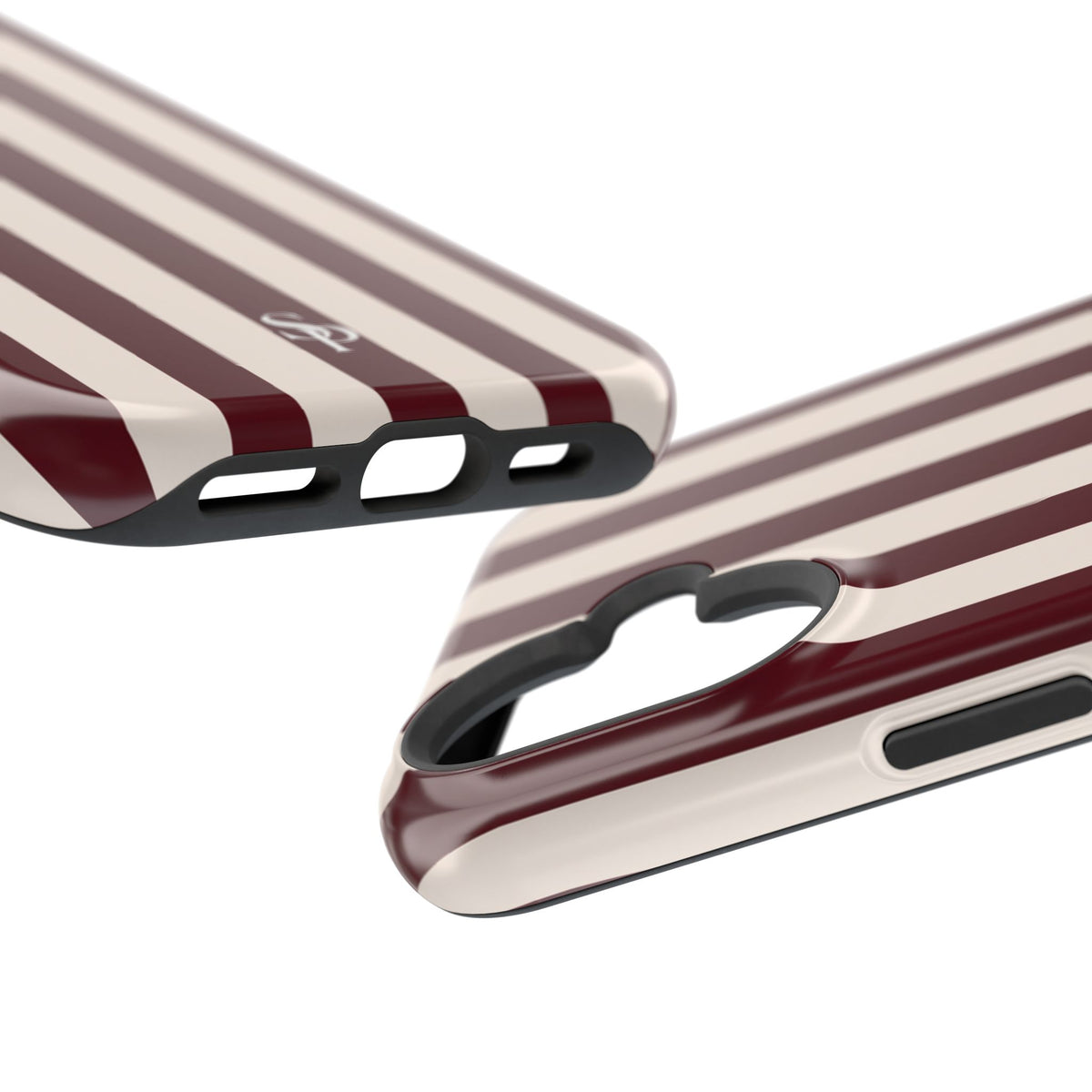 Burgundy Striped Magnetic Phone Case