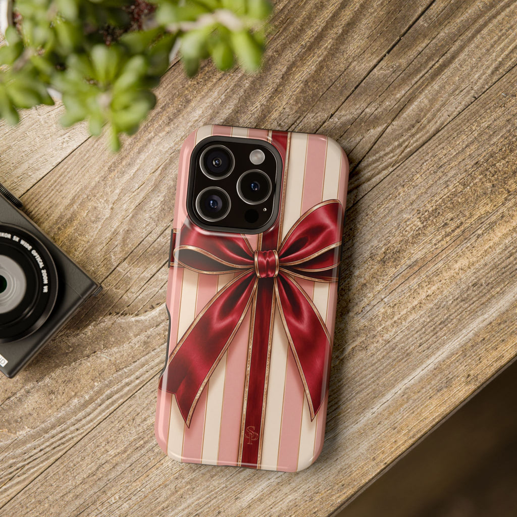 Red Bow Gift Wrap Magnetic Phone Case